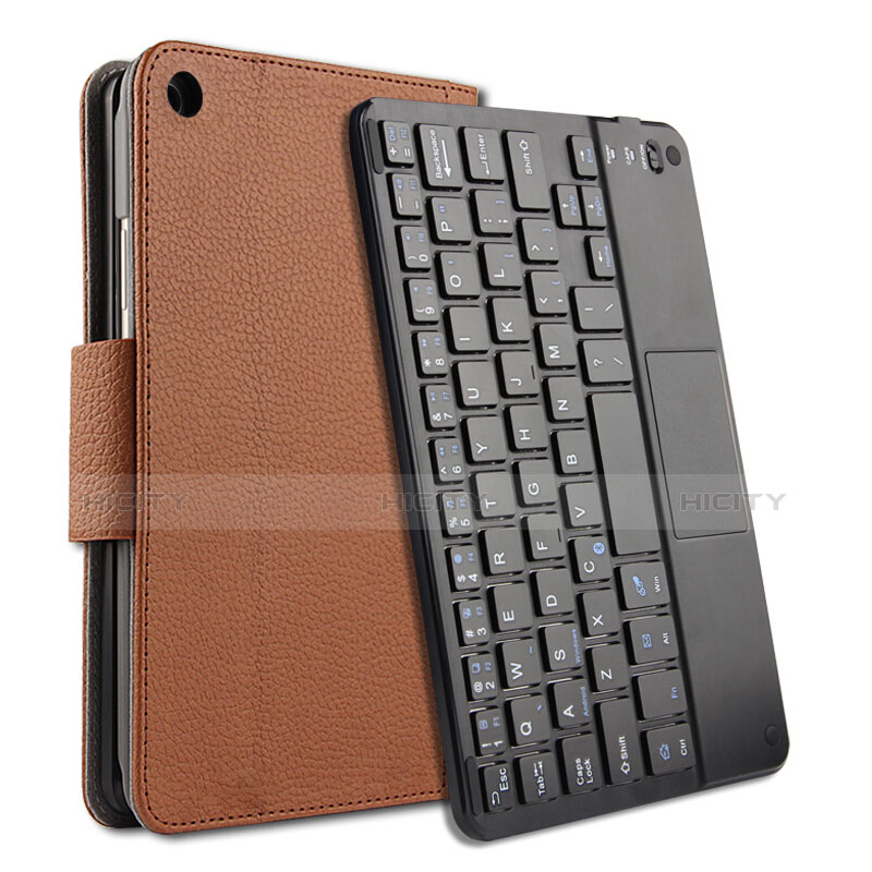 Etui Clapet Portefeuille Livre Cuir avec Clavier pour Huawei Mediapad M3 8.4 BTV-DL09 BTV-W09 Marron Plus