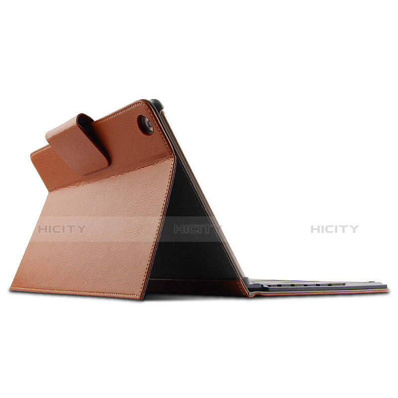 Etui Clapet Portefeuille Livre Cuir avec Clavier pour Huawei MediaPad M5 10.8 Marron Plus