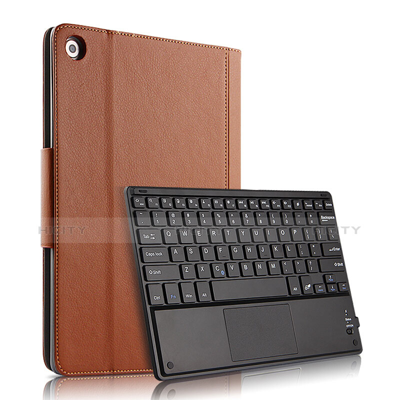 Etui Clapet Portefeuille Livre Cuir avec Clavier pour Huawei MediaPad M5 Pro 10.8 Marron Plus