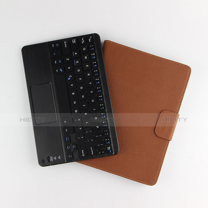 Etui Clapet Portefeuille Livre Cuir avec Clavier pour Huawei MediaPad T3 10 AGS-L09 AGS-W09 Marron Plus