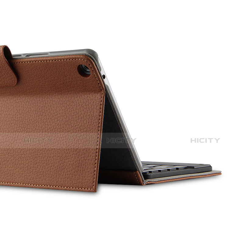 Etui Clapet Portefeuille Livre Cuir avec Clavier pour Huawei MediaPad T3 8.0 KOB-W09 KOB-L09 Marron Plus