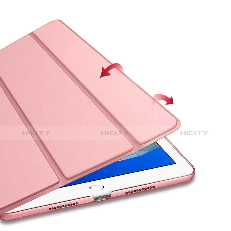 Etui Clapet Portefeuille Livre Cuir L01 pour Apple iPad Air 3 Or Rose Plus