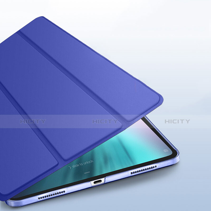 Etui Clapet Portefeuille Livre Cuir L01 pour Apple iPad Pro 11 (2018) Bleu Plus