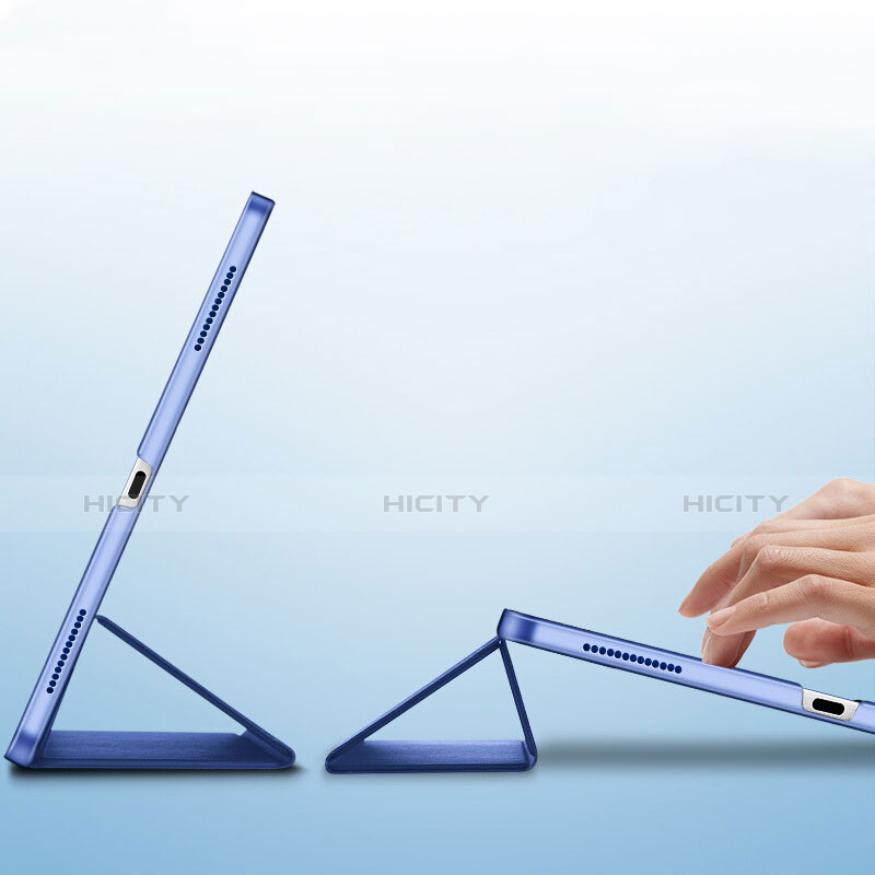 Etui Clapet Portefeuille Livre Cuir L01 pour Apple iPad Pro 11 (2018) Bleu Plus