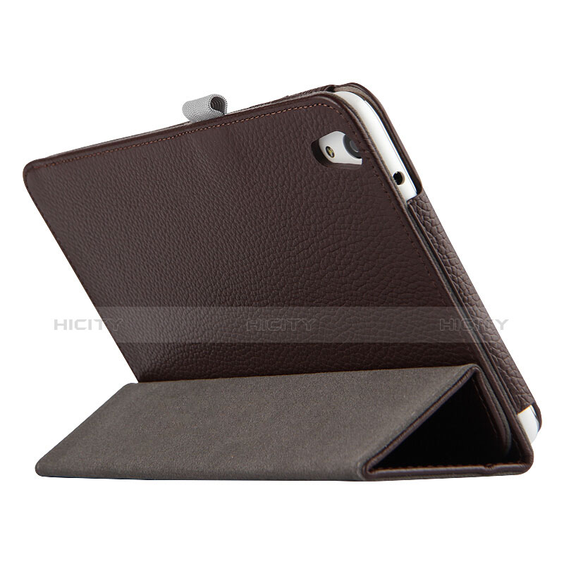 Etui Clapet Portefeuille Livre Cuir L01 pour Huawei Honor Pad 2 Marron Plus