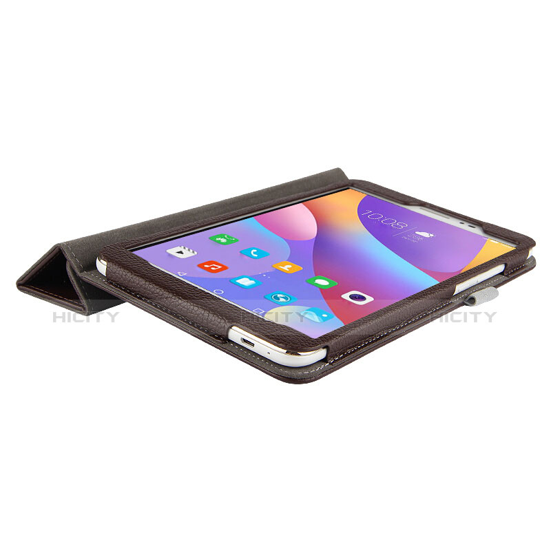 Etui Clapet Portefeuille Livre Cuir L01 pour Huawei Honor Pad 2 Marron Plus