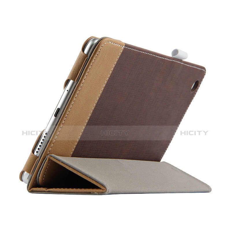 Etui Clapet Portefeuille Livre Cuir L01 pour Huawei MediaPad M3 Lite 8.0 CPN-W09 CPN-AL00 Marron Plus