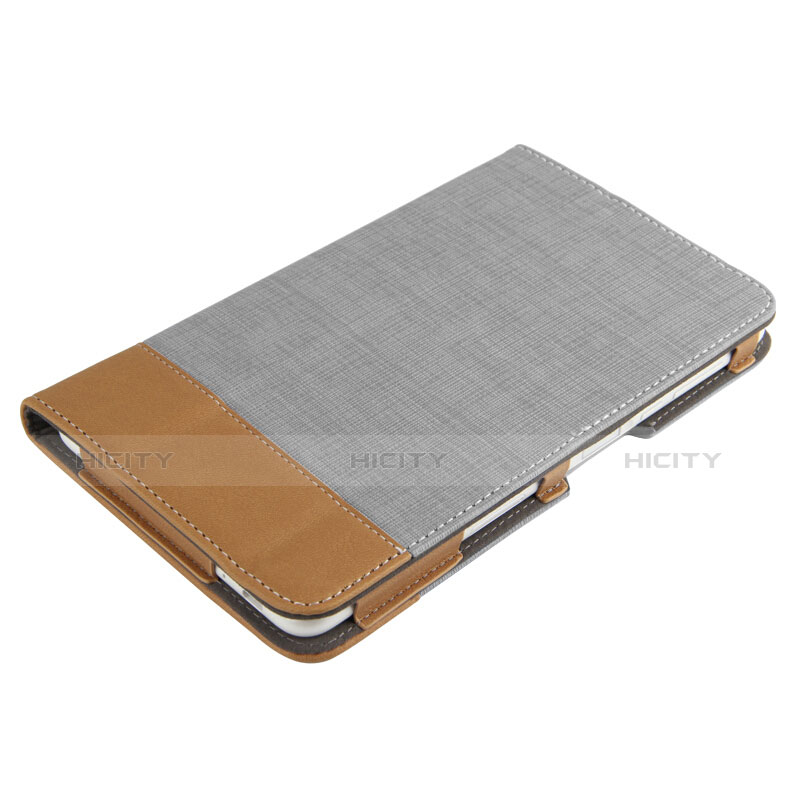 Etui Clapet Portefeuille Livre Cuir L01 pour Huawei MediaPad T2 Pro 7.0 PLE-703L Gris Plus