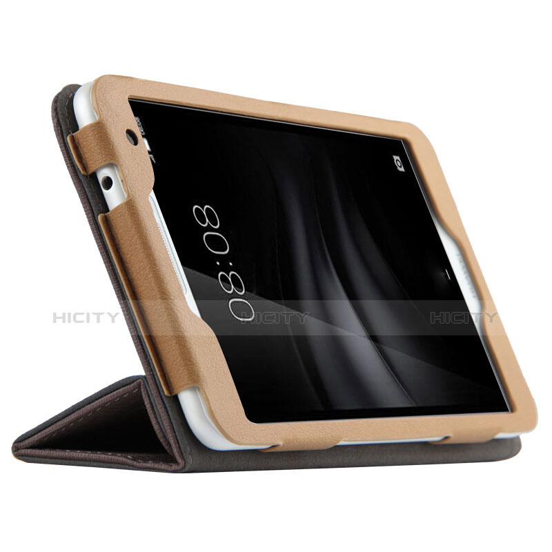 Etui Clapet Portefeuille Livre Cuir L01 pour Huawei MediaPad T2 Pro 7.0 PLE-703L Marron Plus