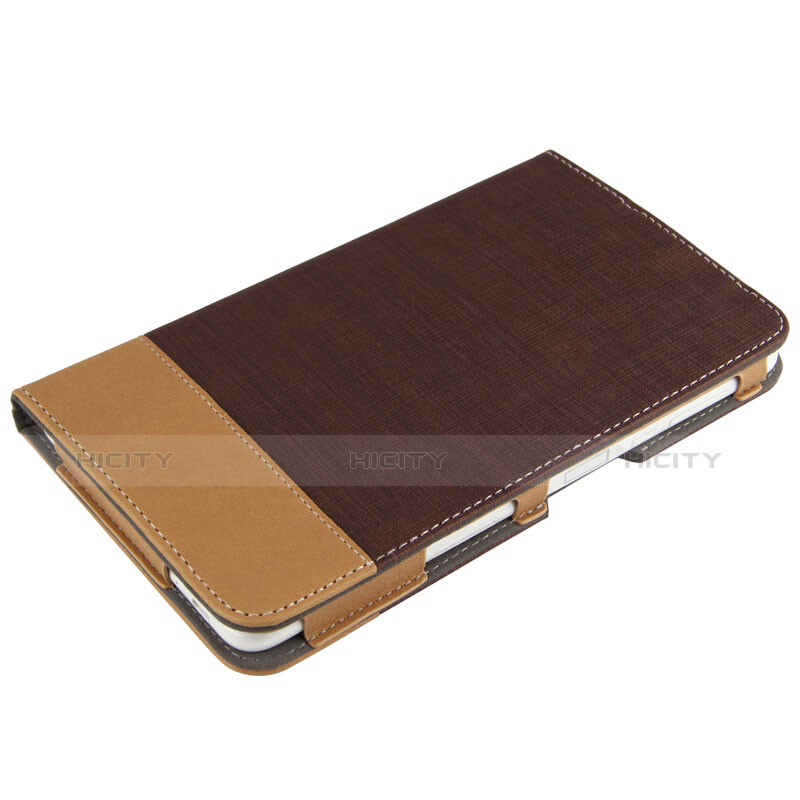 Etui Clapet Portefeuille Livre Cuir L01 pour Huawei MediaPad T2 Pro 7.0 PLE-703L Marron Plus