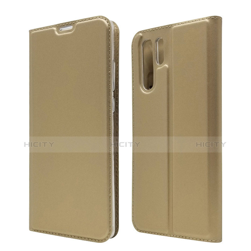 Etui Clapet Portefeuille Livre Cuir L01 pour Huawei P30 Pro Or Plus