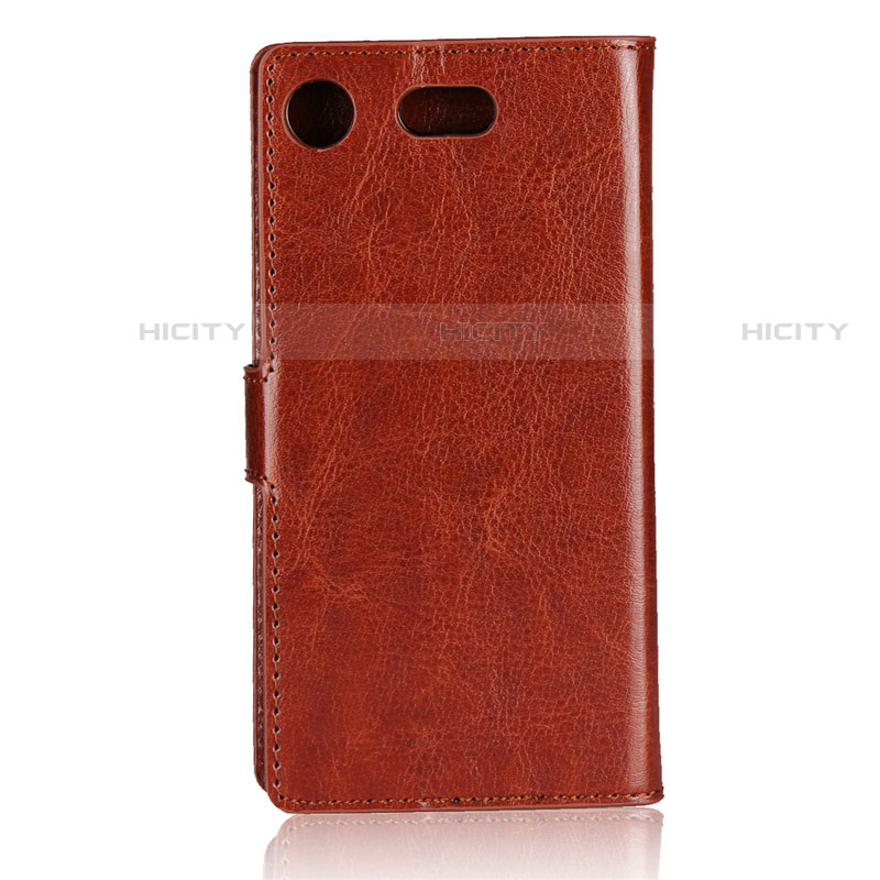 Etui Clapet Portefeuille Livre Cuir L01 pour Sony Xperia XZ1 Compact Marron Plus