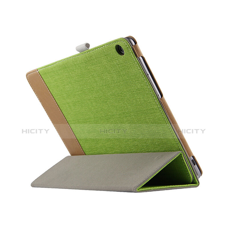 Etui Clapet Portefeuille Livre Cuir L02 pour Huawei MediaPad M3 Lite 10.1 BAH-W09 Vert Plus