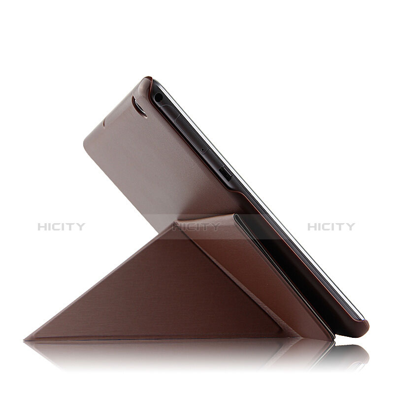 Etui Clapet Portefeuille Livre Cuir L02 pour Huawei MediaPad T3 10 AGS-L09 AGS-W09 Marron Plus