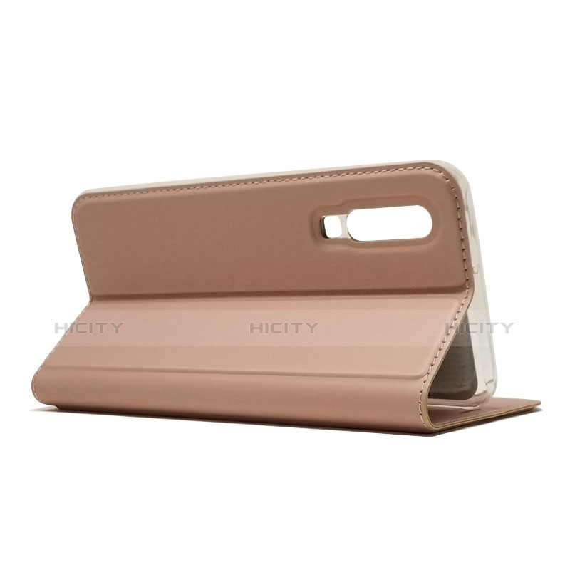 Etui Clapet Portefeuille Livre Cuir L02 pour Huawei P30 Or Rose Plus