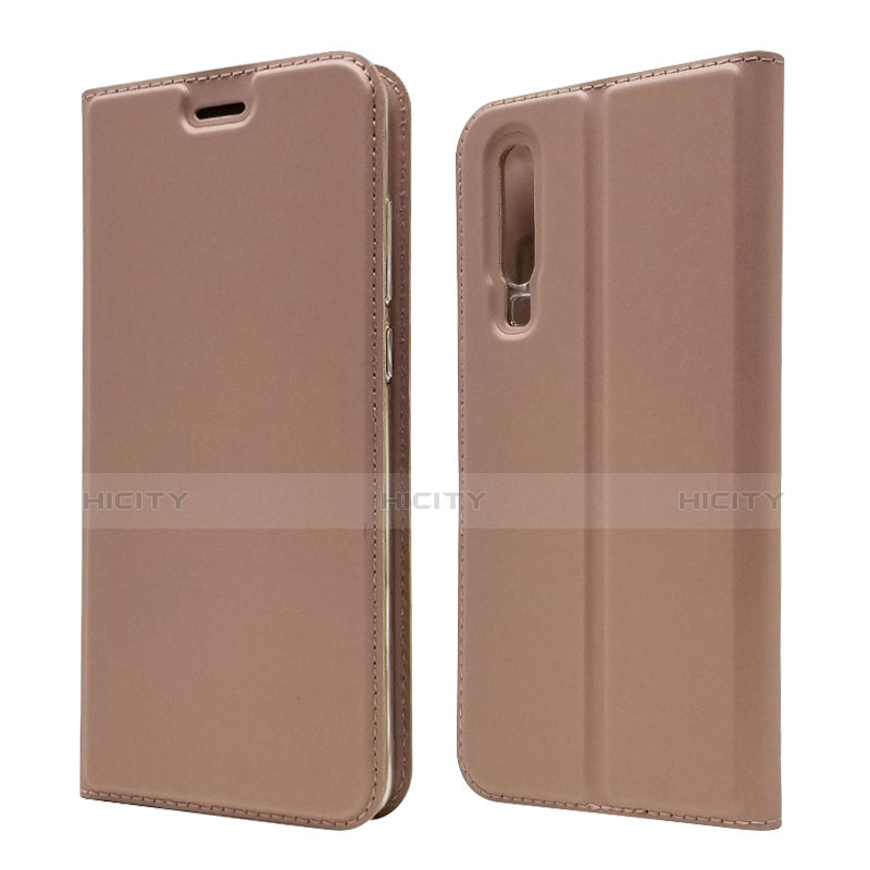 Etui Clapet Portefeuille Livre Cuir L02 pour Huawei P30 Or Rose Plus