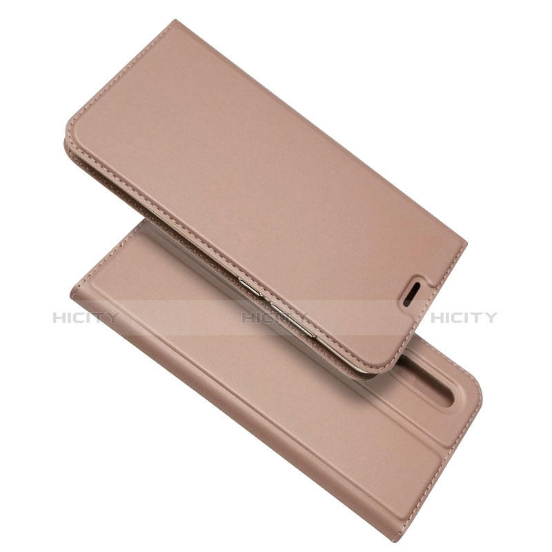 Etui Clapet Portefeuille Livre Cuir L02 pour Huawei P30 Or Rose Plus