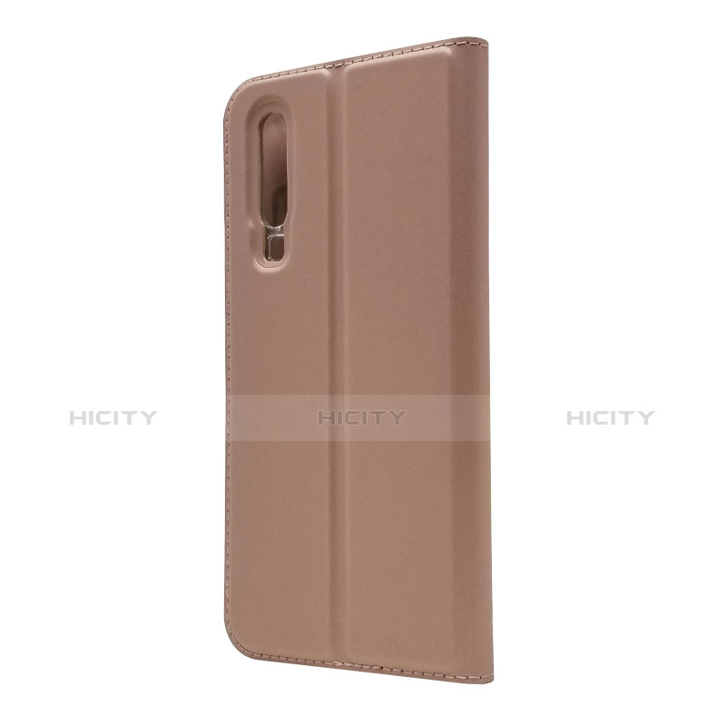 Etui Clapet Portefeuille Livre Cuir L02 pour Huawei P30 Or Rose Plus