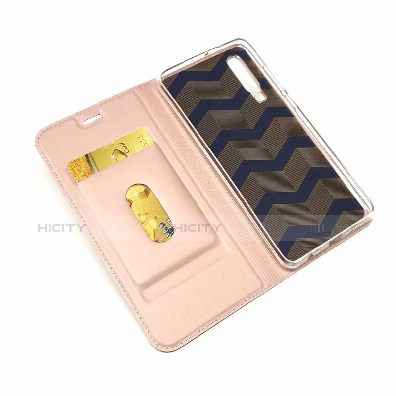 Etui Clapet Portefeuille Livre Cuir L02 pour Huawei P30 Or Rose Plus