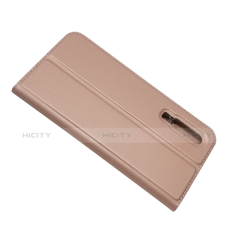 Etui Clapet Portefeuille Livre Cuir L02 pour Huawei P30 Or Rose Plus