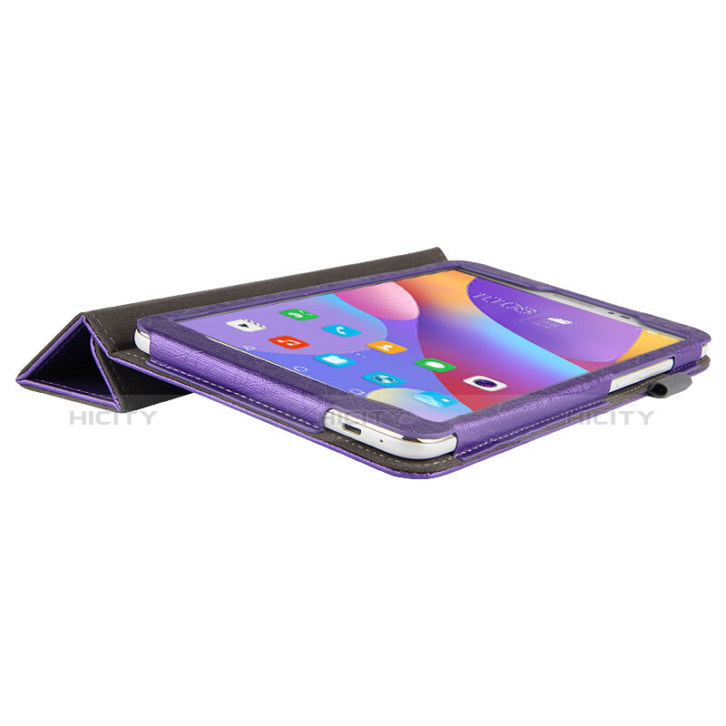 Etui Clapet Portefeuille Livre Cuir L04 pour Huawei Honor Pad 2 Violet Plus