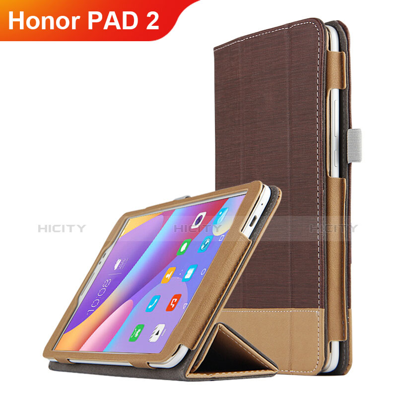 Etui Clapet Portefeuille Livre Cuir L05 pour Huawei Honor Pad 2 Marron Plus