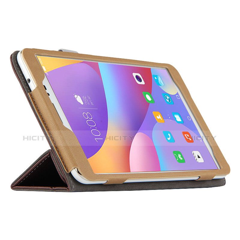 Etui Clapet Portefeuille Livre Cuir L05 pour Huawei Honor Pad 2 Marron Plus