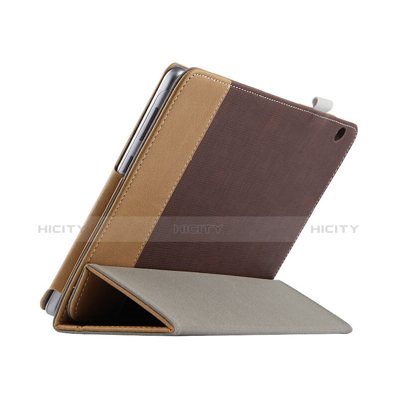 Etui Clapet Portefeuille Livre Cuir L06 pour Huawei MediaPad T3 10 AGS-L09 AGS-W09 Marron Plus