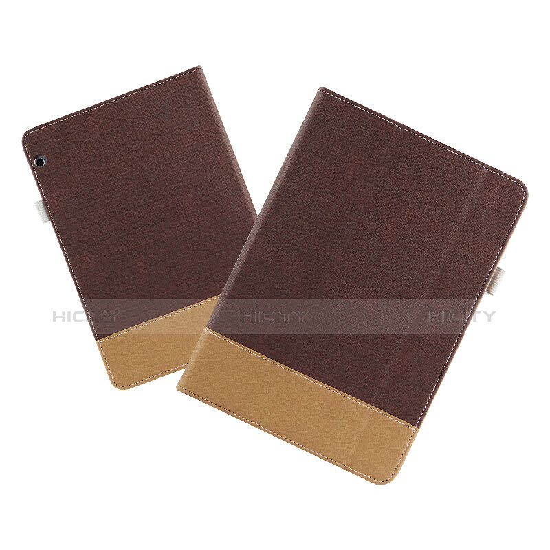 Etui Clapet Portefeuille Livre Cuir L06 pour Huawei MediaPad T3 10 AGS-L09 AGS-W09 Marron Plus