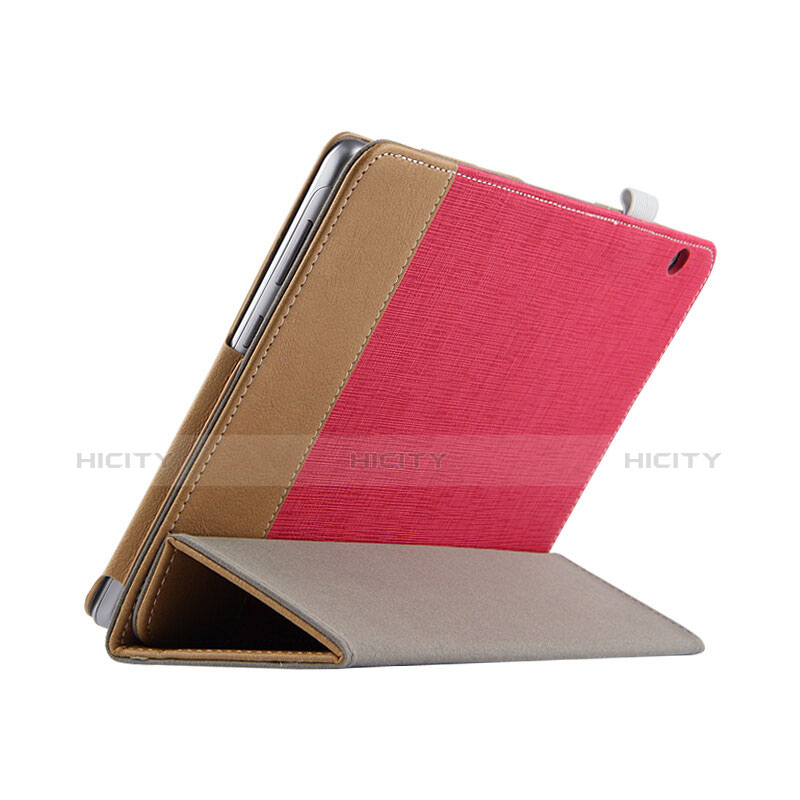 Etui Clapet Portefeuille Livre Cuir L06 pour Huawei MediaPad T3 10 AGS-L09 AGS-W09 Rouge Plus