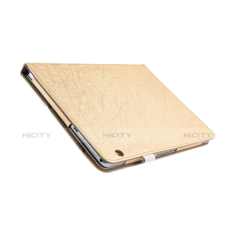 Etui Clapet Portefeuille Livre Cuir L07 pour Huawei MediaPad T3 10 AGS-L09 AGS-W09 Or Plus