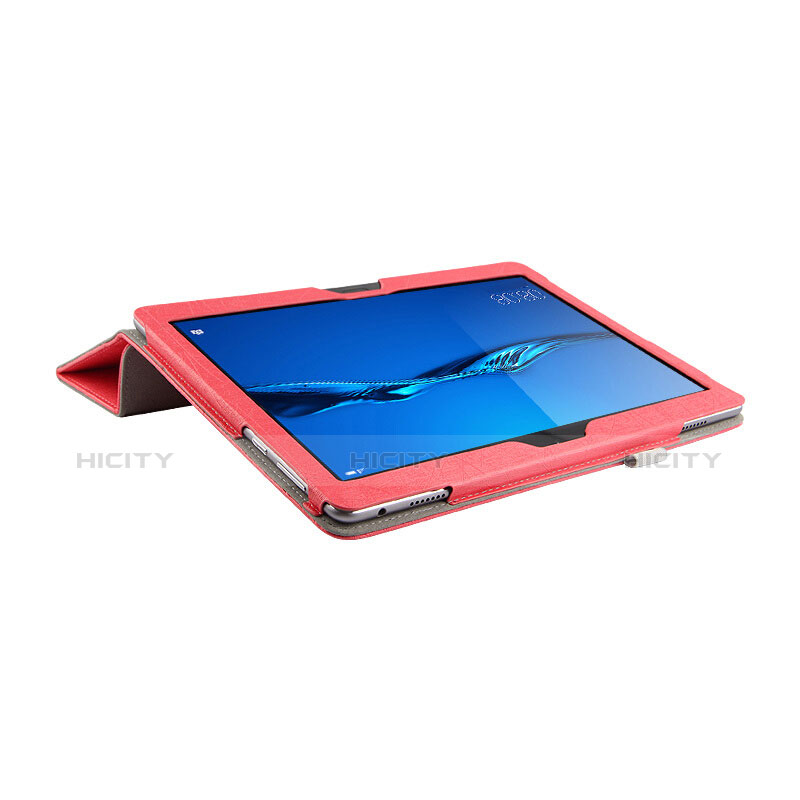 Etui Clapet Portefeuille Livre Cuir pour Huawei MediaPad M3 Lite 10.1 BAH-W09 Rouge Plus