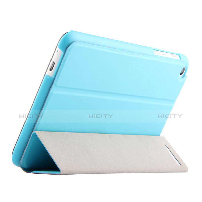 Etui Clapet Portefeuille Livre Cuir pour Huawei Mediapad T1 7.0 T1-701 T1-701U Bleu Ciel Plus