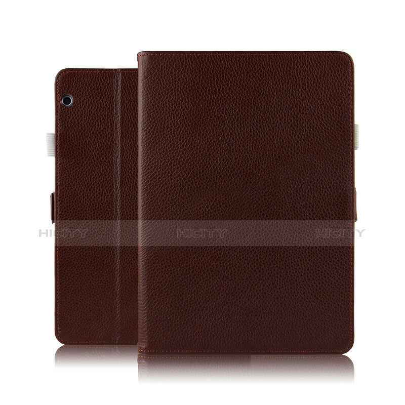 Etui Clapet Portefeuille Livre Cuir pour Huawei MediaPad T3 10 AGS-L09 AGS-W09 Marron Plus