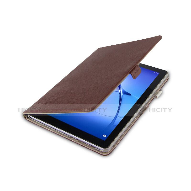 Etui Clapet Portefeuille Livre Cuir pour Huawei MediaPad T3 10 AGS-L09 AGS-W09 Marron Plus