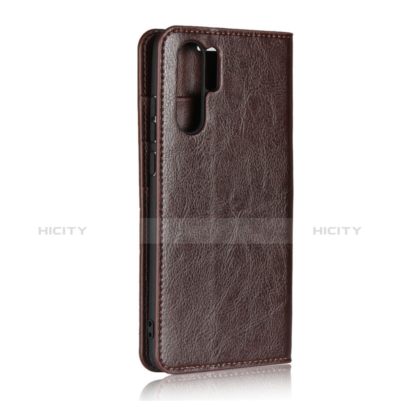 Etui Clapet Portefeuille Livre Cuir pour Huawei P30 Pro Marron Plus