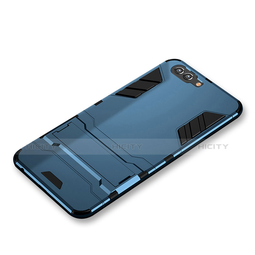 Etui Contour Silicone et Plastique Mat avec Support pour Huawei Nova 2S Bleu Plus