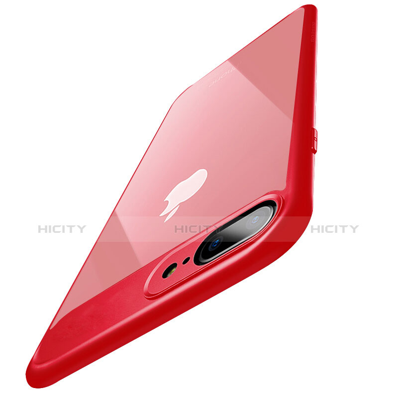 Etui Contour Silicone et Vitre Transparente B01 pour Apple iPhone 8 Plus Rouge Plus