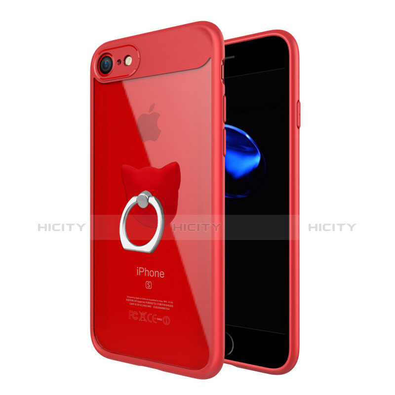 Etui Contour Silicone et Vitre Transparente B01 pour Apple iPhone 8 Plus Rouge Plus