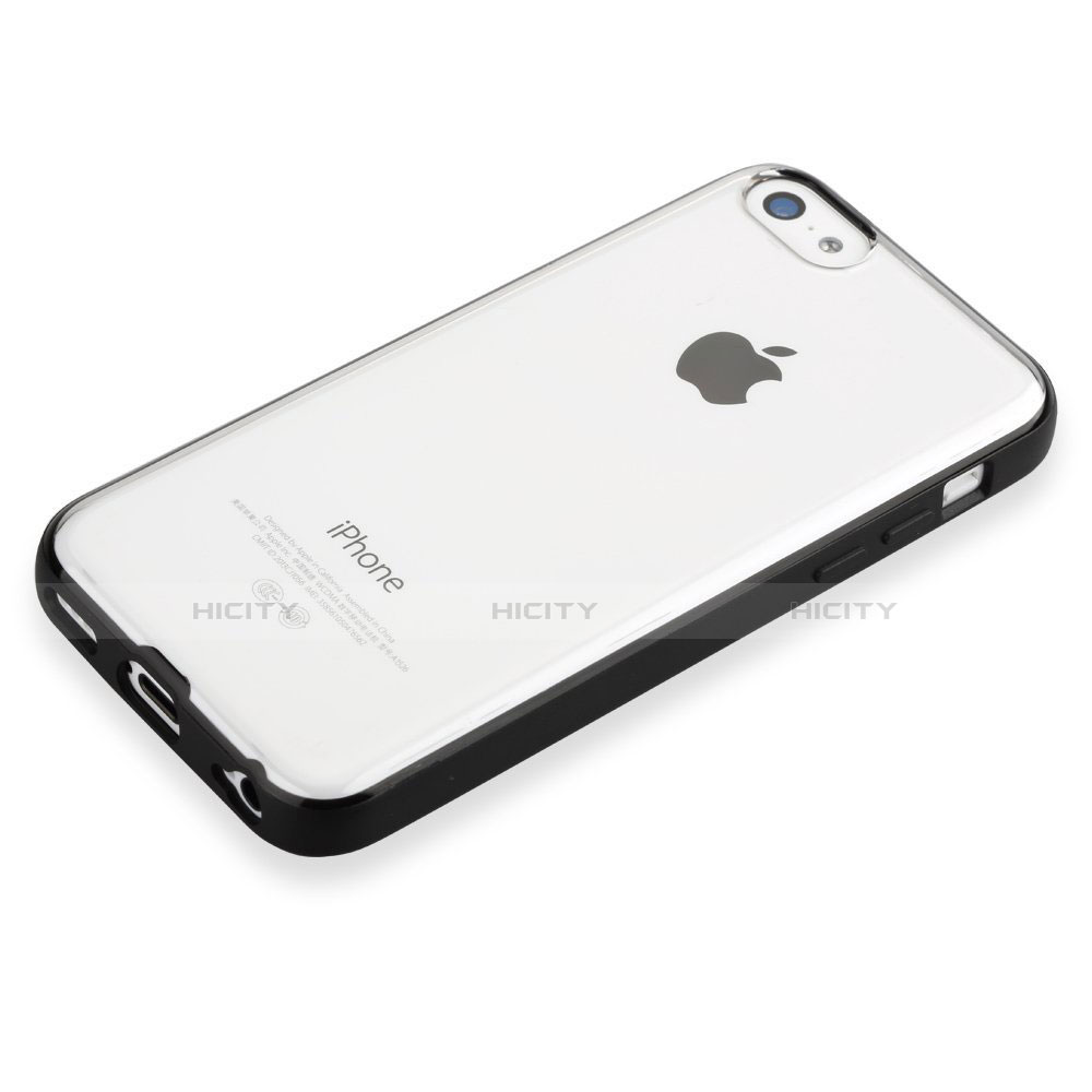 Etui Contour Silicone et Vitre Transparente T01 pour Apple iPhone 5C Noir Plus