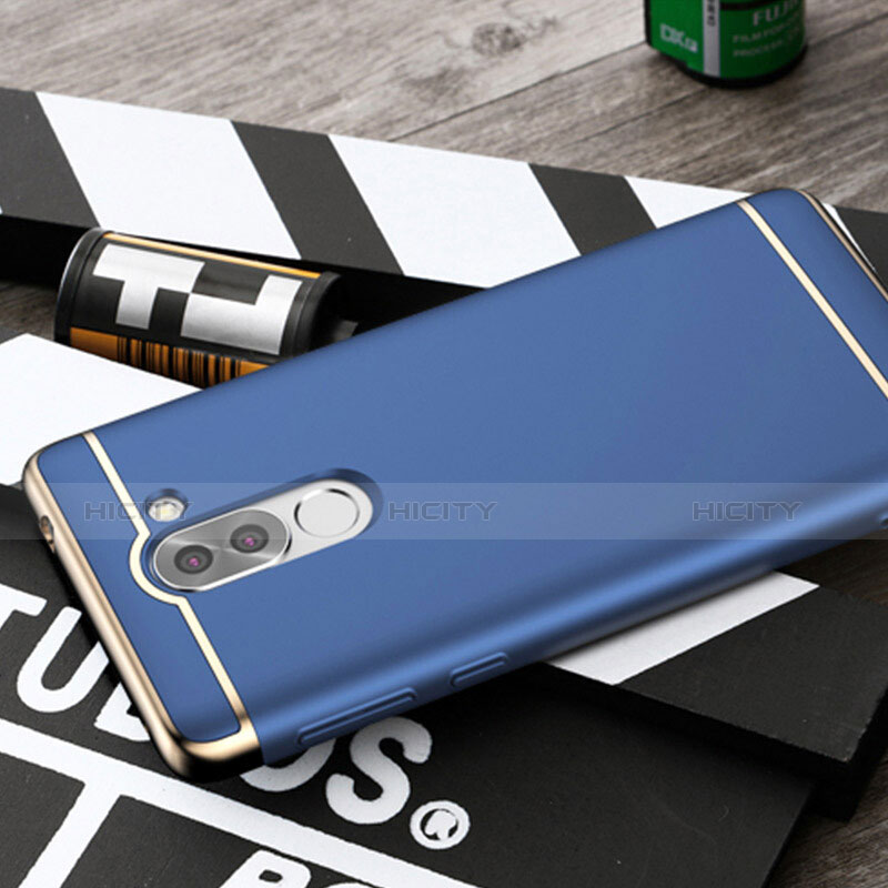 Etui Luxe Aluminum Metal pour Huawei GR5 (2017) Bleu Plus