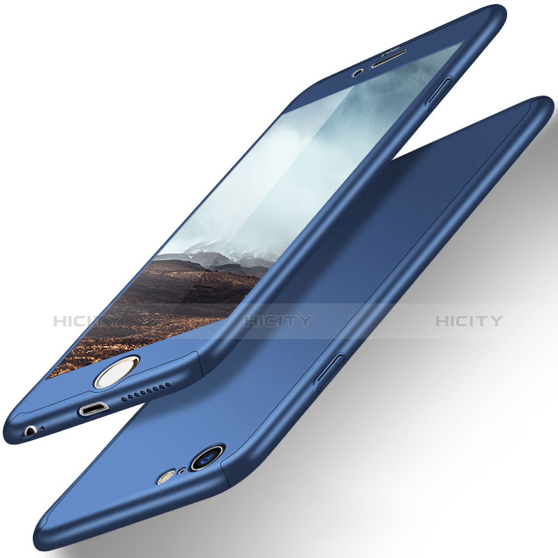 Etui Plastique Mat Protection Integrale 360 Degres Avant et Arriere pour Apple iPhone 6 Plus Bleu Plus