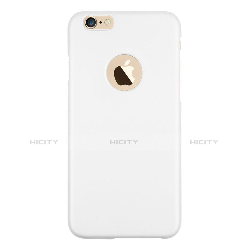 Etui Plastique Rigide avec Trou Mat pour Apple iPhone 6 Plus Blanc Plus