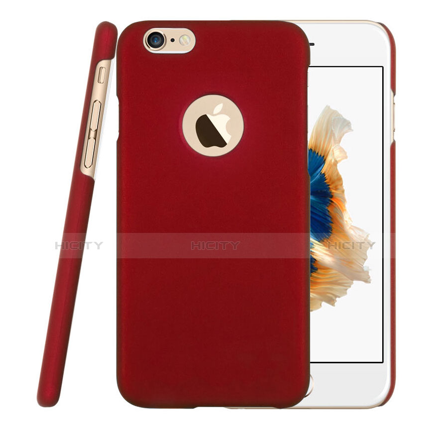 Etui Plastique Rigide avec Trou Mat pour Apple iPhone 6 Plus Rouge Plus