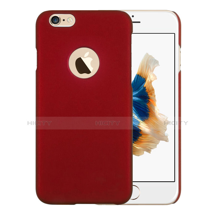 Etui Plastique Rigide avec Trou Mat pour Apple iPhone 6 Plus Rouge Plus