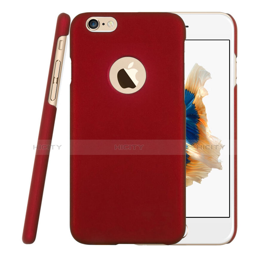 Etui Plastique Rigide avec Trou Mat pour Apple iPhone 6 Rouge Plus