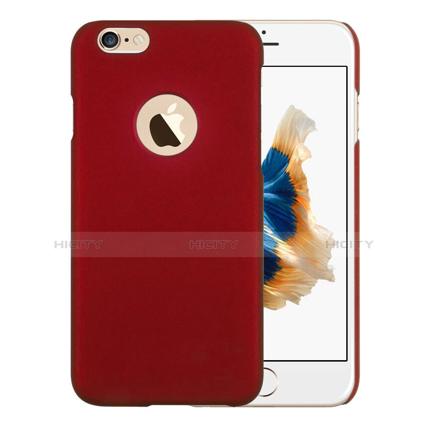 Etui Plastique Rigide avec Trou Mat pour Apple iPhone 6 Rouge Plus