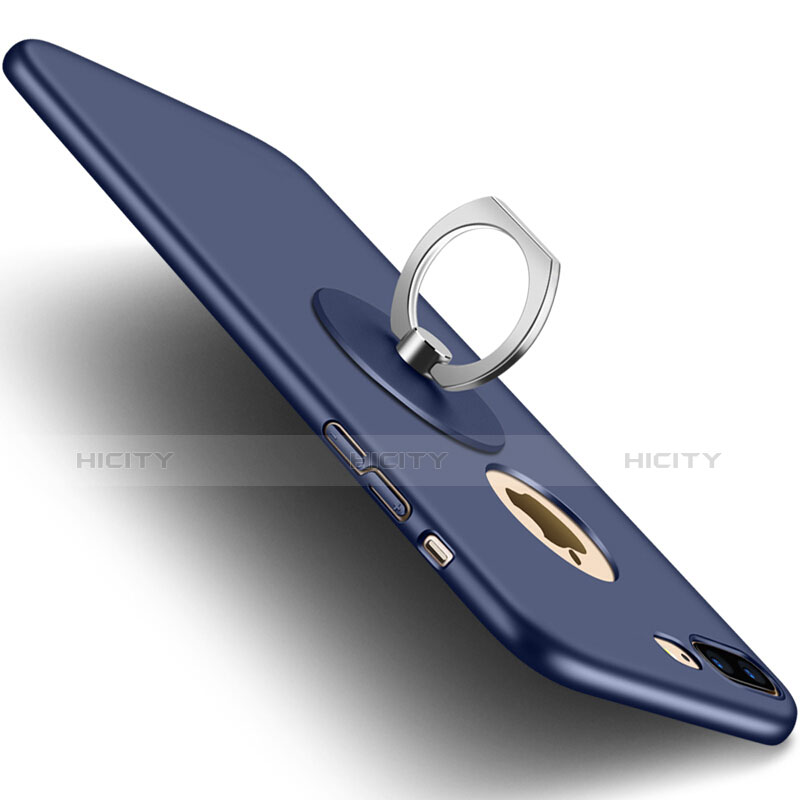 Etui Plastique Rigide avec Trou Mat pour Apple iPhone 8 Plus Bleu Plus