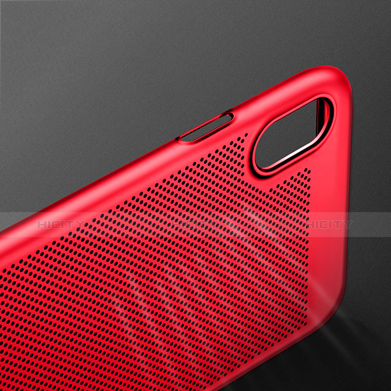 Etui Plastique Rigide Mailles Filet pour Apple iPhone Xs Rouge Plus