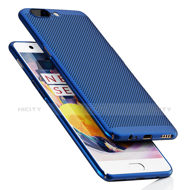 Etui Plastique Rigide Mailles Filet pour OnePlus 5 Bleu Plus